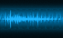 Abstract audio waveform graphic representing an acoustic testing and analysis assessment.